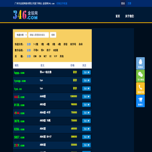 金锐网346.com是广州市金锐网络旗下专注于优质拼音、数字、短杂域名交易